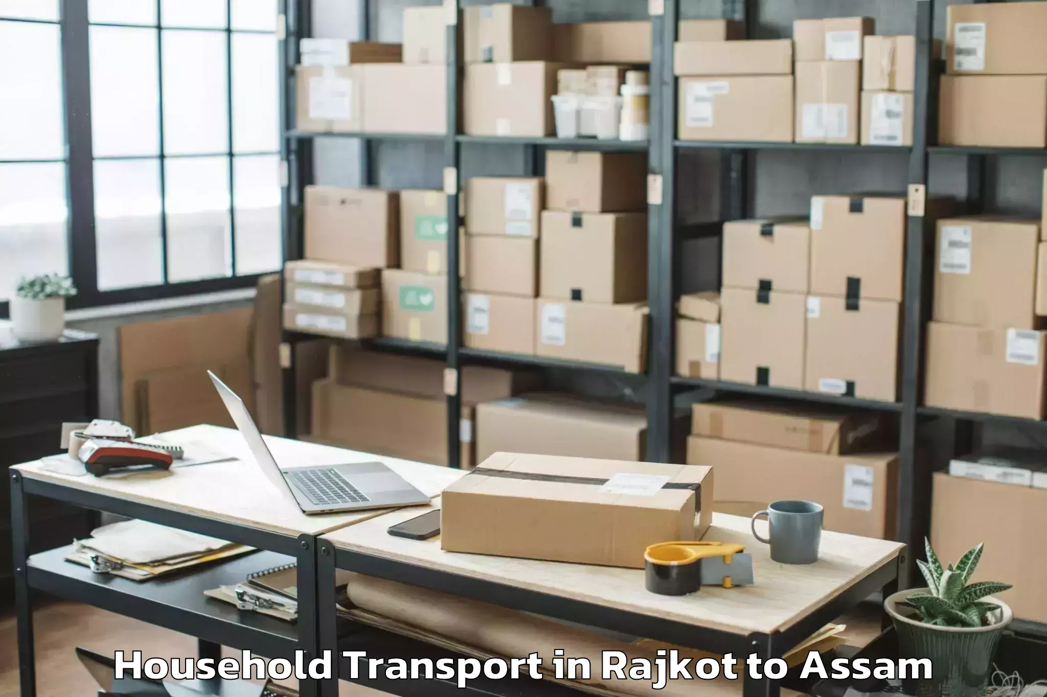 Reliable Rajkot to Kaliabor Household Transport